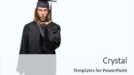  Presentation with long service award - Presentation theme having ceremony funny - young handsome graduated man background and a white colored foreground