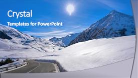  Presentation with area - Presentation theme enhanced with cerler ampriu ski area road background and a teal colored foreground