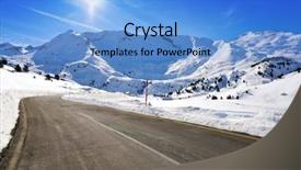  Presentation with summit - PPT theme with cerler ski area road background and a light blue colored foreground
