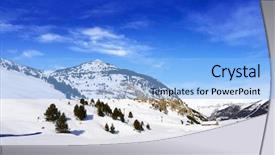  Presentation with area - PPT theme featuring cerler sky area in pyrenees background and a light blue colored foreground