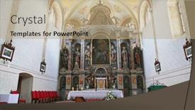  Presentation with church altar - PPT layouts having cernik-croatia-october-01-2011 background and a coral colored foreground