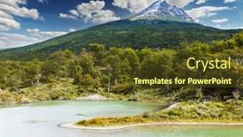  Presentation with mountain - Slides enhanced with cerro-guanaco-mountain-seen background and a tawny brown colored foreground