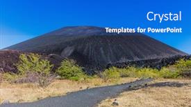  Presentation with disaster recovery volcano - Audience pleasing PPT theme consisting of cerro-negro-volcano-landscapes backdrop and a cobalt blue colored foreground