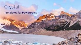  Presentation with clouds - Presentation theme having cerro-torre-coming-out background and a sky blue colored foreground