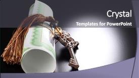  Presentation with certificate - Amazing slides having certificate and an antique key backdrop and a dark gray colored foreground