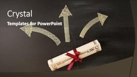  Presentation with certificate - PPT layouts enhanced with certificate-and-chalk-drawing background and a dark gray colored foreground