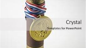  Presentation with certificate - Audience pleasing PPT theme consisting of certificate and golden medal on the white background backdrop and a light gray colored foreground