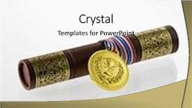  Presentation with certificate - PPT theme having certificate and golden medal on the white background background and a white colored foreground