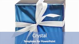  Presentation with certificate - PPT layouts consisting of certificate appreciation - blue gift box with ribbon background and a teal colored foreground