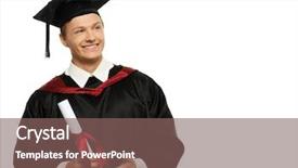  Presentation with special education young adult man - Beautiful slide set featuring certificate completion - cheerful young graduated man isolated backdrop and a violet colored foreground