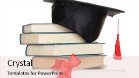  Presentation with certificate - PPT layouts enhanced with certificate completion - grad hat with diploma background and a lemonade colored foreground