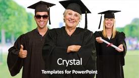  Presentation with certificate - Colorful slide deck enhanced with certificate completion - group of graduate students backdrop and a  colored foreground