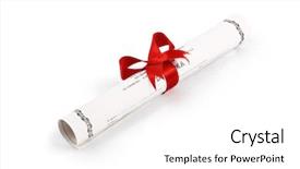  Presentation with certificate - Slide deck consisting of certificate completion - photo of the diploma background and a white colored foreground