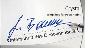  Presentation with deposit - PPT layouts featuring certificate deposit - signature of the holder background and a white colored foreground