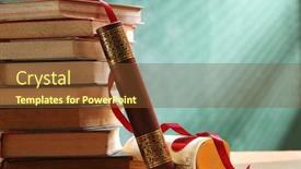  Presentation with lean - Audience pleasing PPT layouts consisting of certificate holder lean on stack of book backdrop and a tawny brown colored foreground