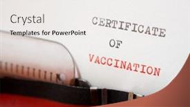  Presentation with certificate - Colorful slide set enhanced with certificate-of-vaccination-phrase-written backdrop and a white colored foreground