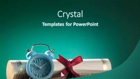  Presentation with effort - PPT theme having certificate-tied-with-ribbon background and a ocean colored foreground