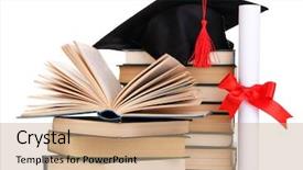  Presentation with diploma - Presentation theme enhanced with certificate traditional - grad hat with diploma background and a coral colored foreground