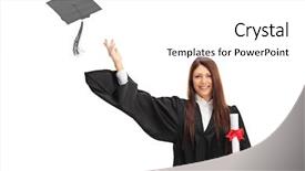  Presentation with joyful - Beautiful slide deck featuring certificate traditional - joyful female graduate student holding backdrop and a white colored foreground