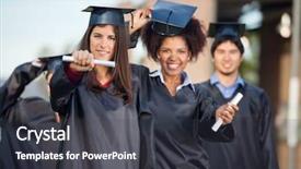  Presentation with college campus - Presentation design having certificates with friends in background background and a dark gray colored foreground