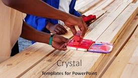  Presentation with rainforest - PPT theme having certify-with-a-stamp-wood background and a coral colored foreground