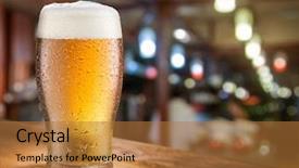  Presentation with glass - Amazing slide set having cerveza - glass of light beer backdrop and a coral colored foreground