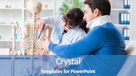  Presentation with injury - Slide set enhanced with cervical anatomy - doctor is explaining to patient background and a  colored foreground