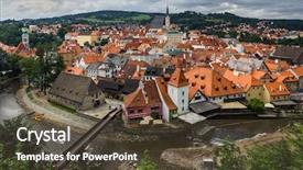  Presentation with view of havana - Cool new PPT theme with cesky krumlov czech republic backdrop and a tawny brown colored foreground