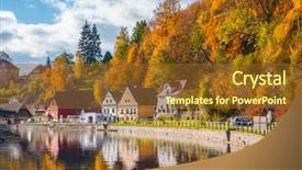  Presentation with czech republic - Theme enhanced with cesky krumlov czech republic background and a tawny brown colored foreground