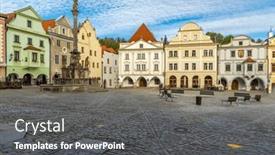  Presentation with unesco - Presentation theme having cesky-krumlov-old-town-unesco background and a dark gray colored foreground