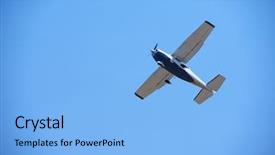  Presentation with cessna - Slide set featuring cessna - small retro airplane clear blue background and a light blue colored foreground