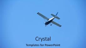  Presentation with clear - Theme enhanced with cessna - small retro airplane clear blue background and a light blue colored foreground