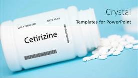  Presentation with symptoms - PPT theme with cetirizine-an-antihistamine-medication-used background and a arctic colored foreground