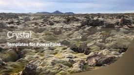  Presentation with lava - Beautiful slide set featuring cetraria islandica - iceland moss on lava rock elds backdrop and a gray colored foreground