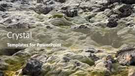  Presentation with lava - Colorful presentation theme enhanced with cetraria islandica - iceland moss on lava rock elds backdrop and a gray colored foreground