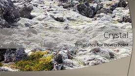  Presentation with lava - Slide set having cetraria islandica - iceland moss on lava rock elds background and a light gray colored foreground