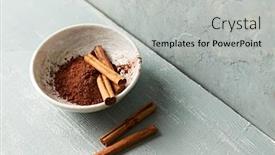  Presentation with cocoa - Slide deck enhanced with ceylon-cinnamon-sticks-and-cocoa background and a light gray colored foreground