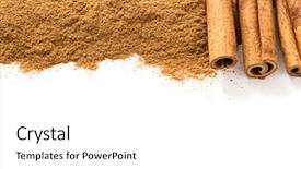  Presentation with cinnamon - Presentation design with ceylon cinnamon sticks and ground background and a white colored foreground