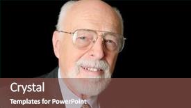  Presentation with black senior citizen - Slide deck consisting of  background and a  colored foreground.