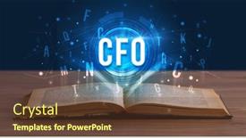  Presentation with digital book - Colorful slide deck enhanced with cfo-inscription-coming-out backdrop and a tawny brown colored foreground