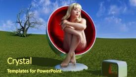  Presentation with beautiful green - PPT layouts enhanced with cg - beautiful naked woman sitting background and a tawny brown colored foreground
