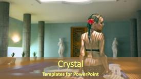  Presentation with elements - Colorful presentation theme enhanced with cg - beautiful woman in luxury spa backdrop and a coral colored foreground