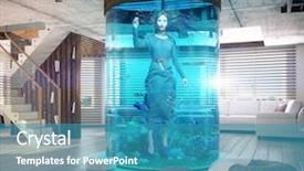  Presentation with modern - PPT layouts with cg - one woman in the aquarium background and a teal colored foreground