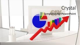  Presentation with economy - Cool new PPT theme with cg - white desk economy image backdrop and a white colored foreground