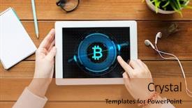  Presentation with technology education - Theme featuring cgi - business education technology people background and a coral colored foreground