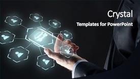  Presentation with virtual hand - Slides consisting of cgi - business transportation and future technology background and a black colored foreground