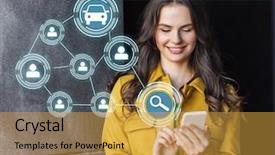  Presentation with people street - Slides consisting of cgi - car sharing modern technology background and a yellow colored foreground