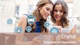  Presentation with sharing - PPT theme with cgi - car sharing modern technology background and a coral colored foreground