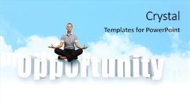  Presentation with business opportunity - PPT theme having cgi - career opportunity concept illustration background and a arctic colored foreground