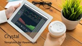  Presentation with cryptocurrency - Cool new presentation theme with cgi - cryptocurrency business and technology concept backdrop and a coral colored foreground